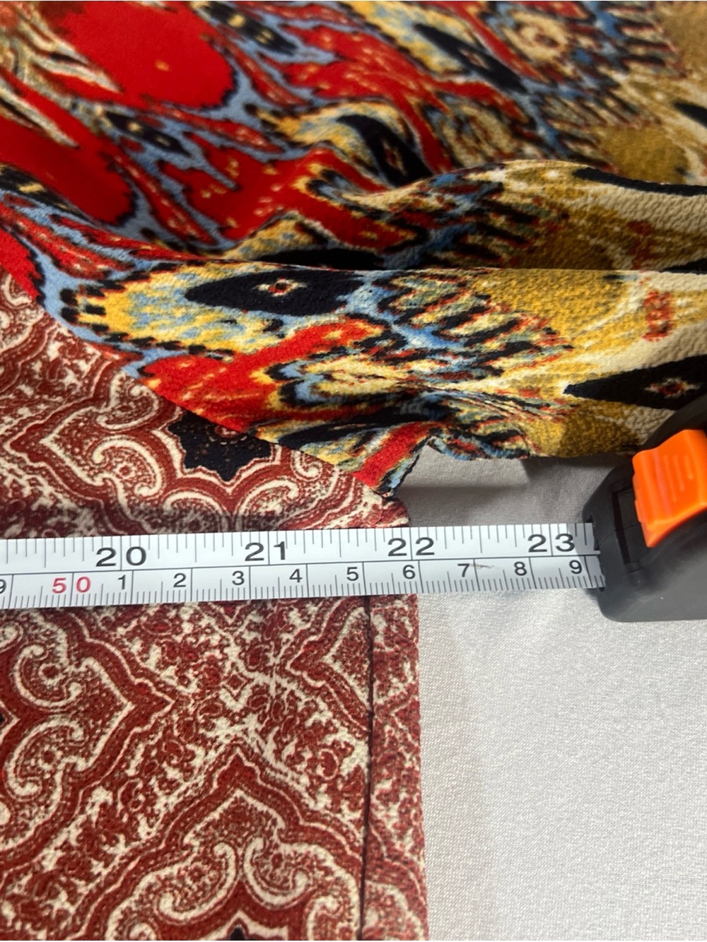 FIG + FLOWER Mixed Print Peasant Blouse Size L Boho Cottagecore Balloon Sleeve - Picture 7 of 8